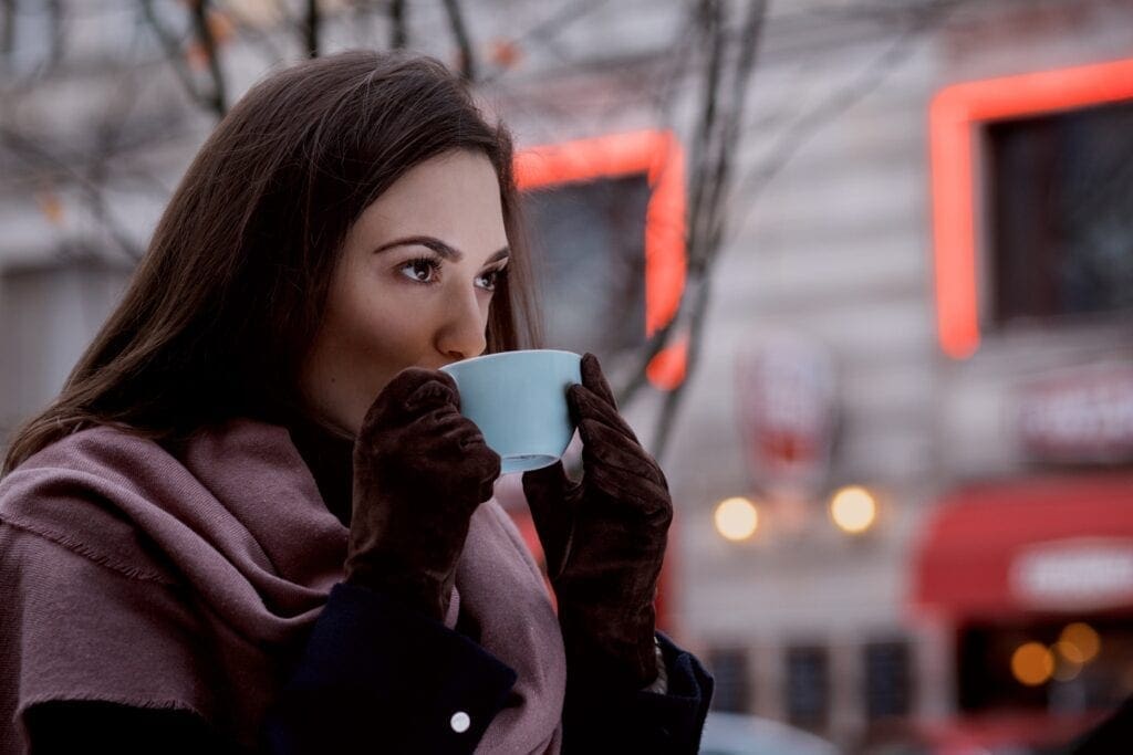 coffee drinking lady